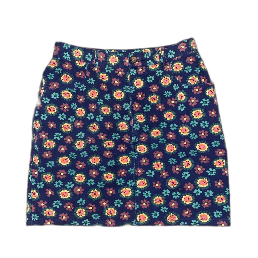 Esprit Women's Navy and Yellow floral Skirt